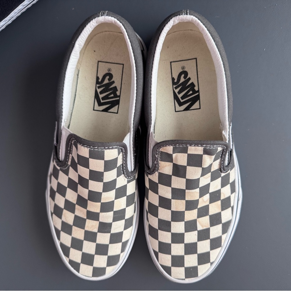 Vans Black and White Checkered Slip-On Sneakers